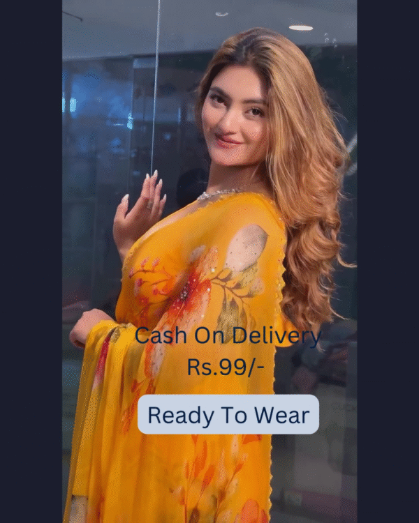 Yellow Banarasee Handwoven Crushed Tissue Saree with Multicolor Lace – A Regal Touch of Elegance - Image 6